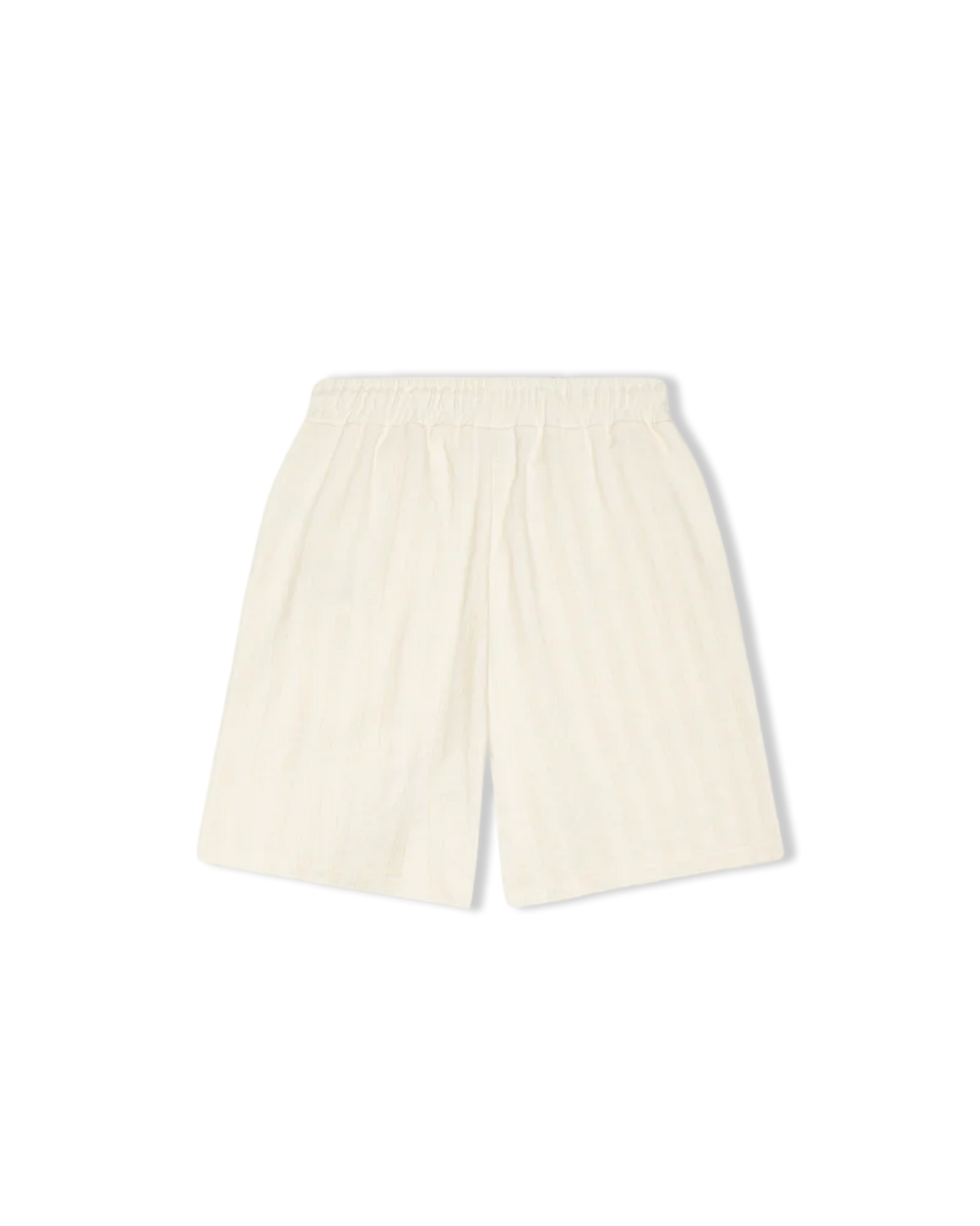 Stripe Jacquard Shorts Eggnog White