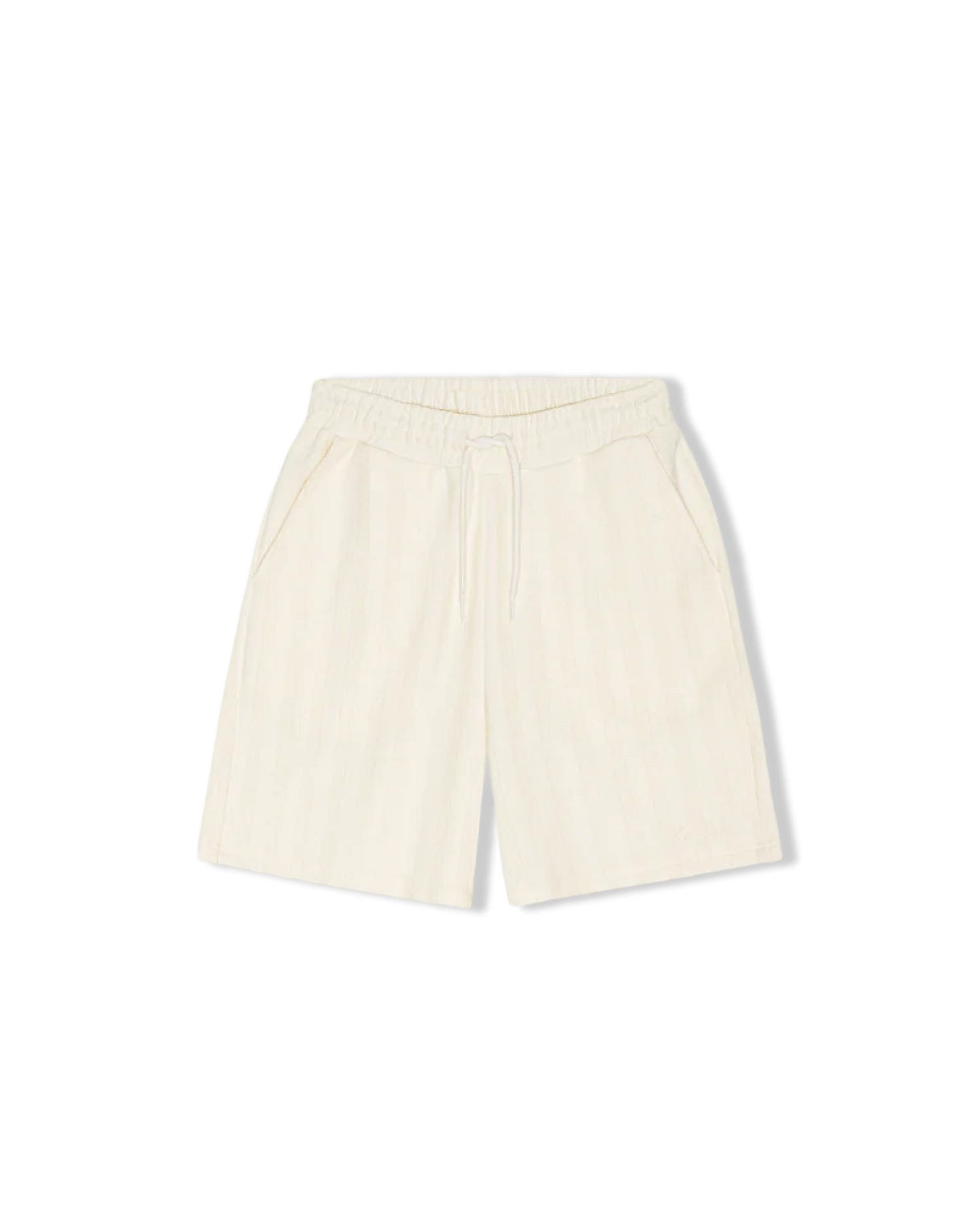 Stripe Jacquard Shorts Eggnog White
