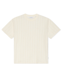 Les Deux Stripe Jacquard T-Shirt – Eggnog White