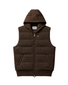 Gran Sasso Sartorial Vest with Hood Brown