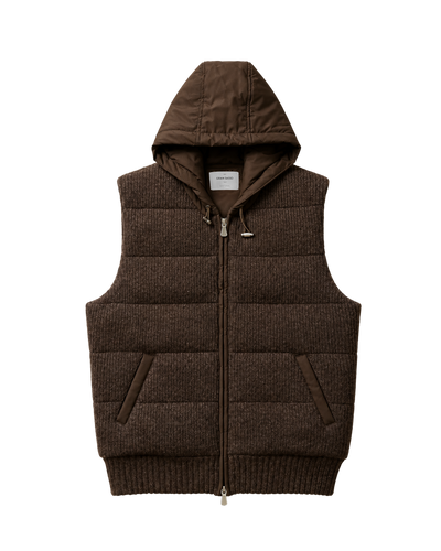 Sartorial Vest with Hood - Brown