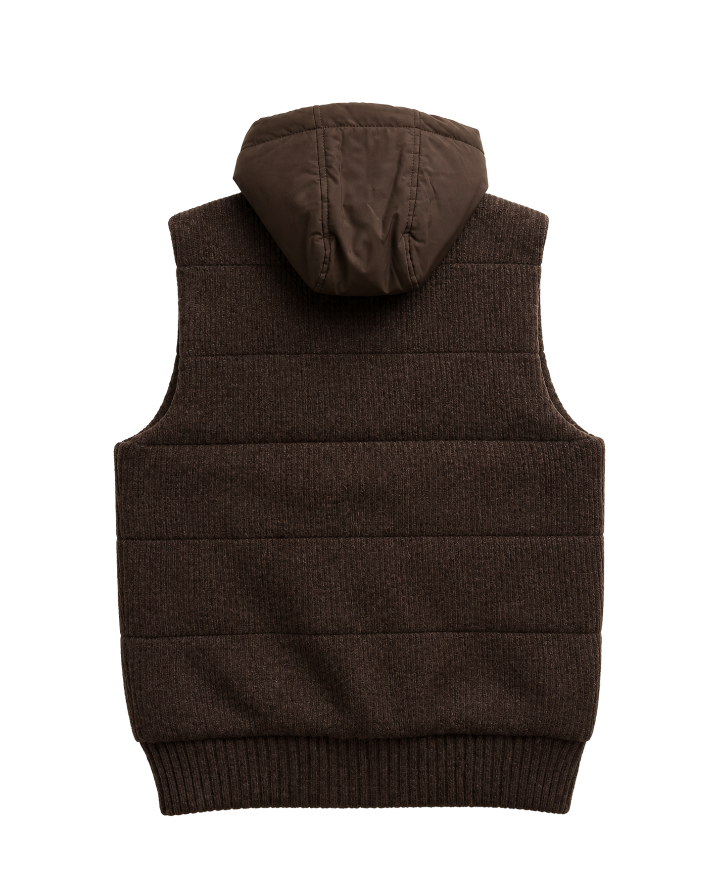 Gran Sasso Sartorial Vest with Hood Brown