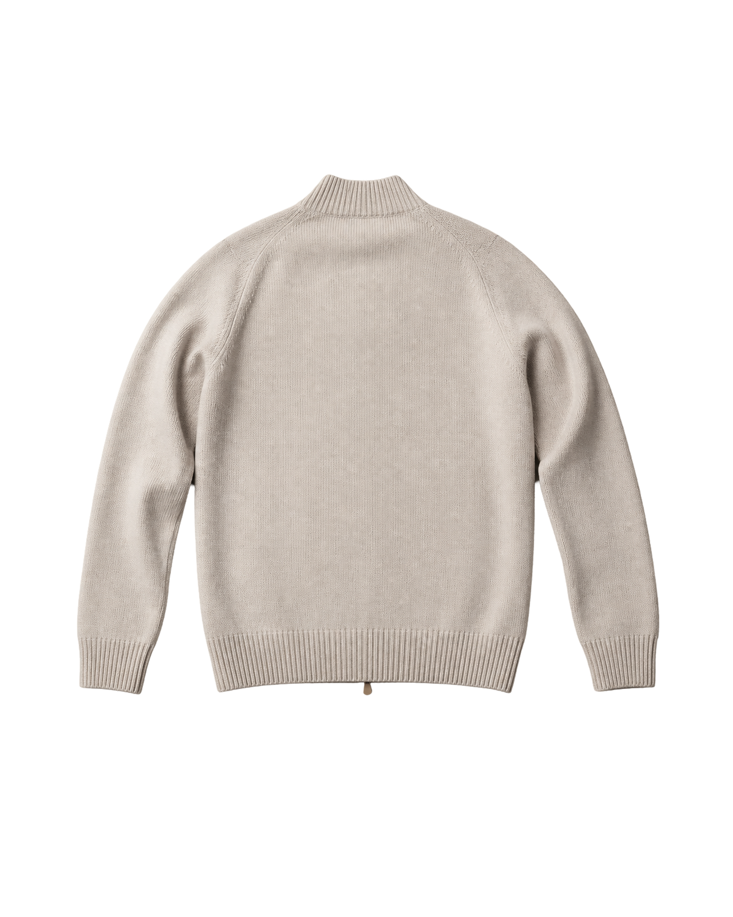 Full Zip Cardigan i Ull- og Kashmirblanding Beige