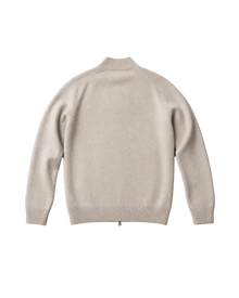 Full Zip Cardigan i Ull- og Kashmirblanding Beige