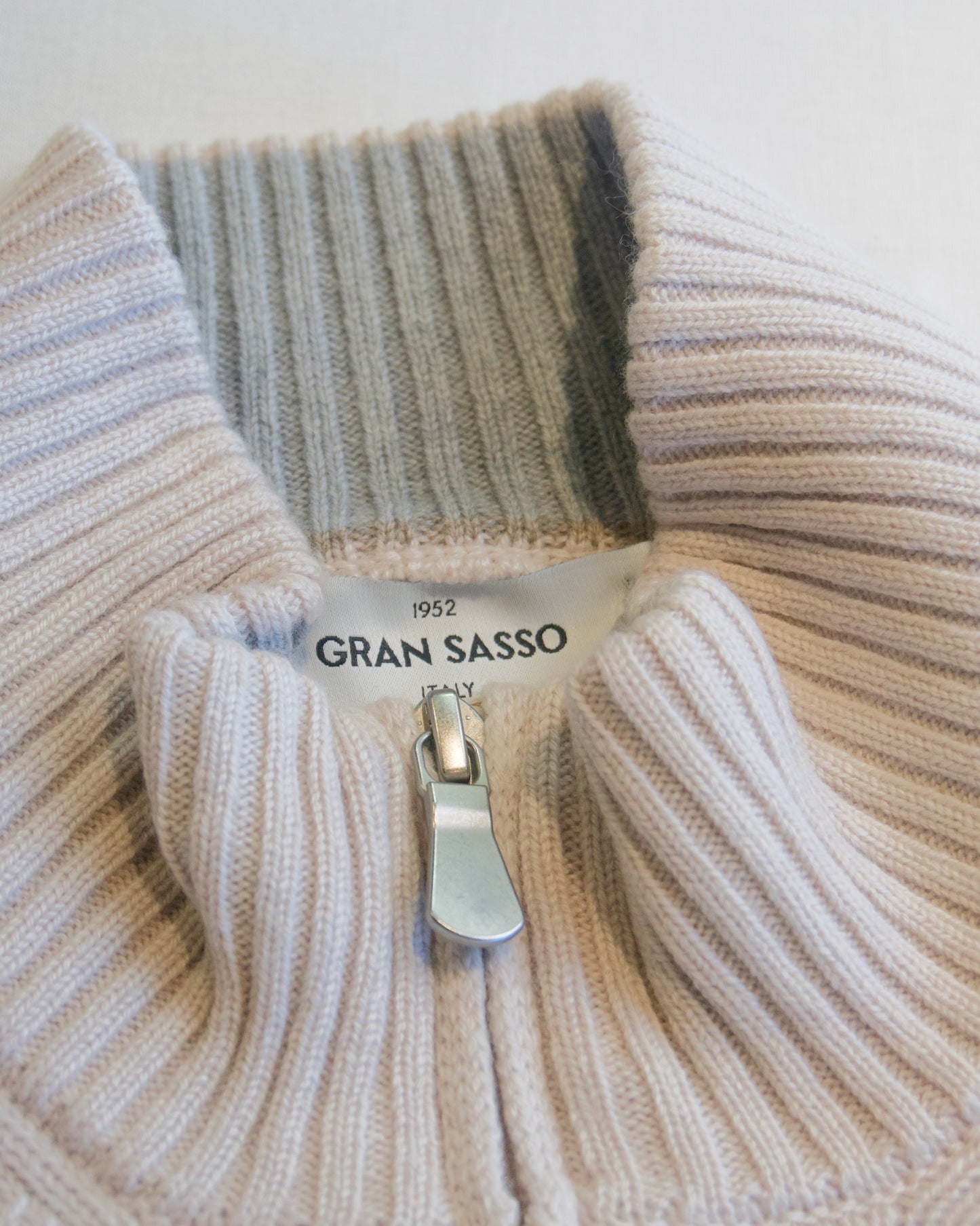 Full Zip Cardigan i Ull- og Kashmirblanding Beige