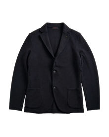 Strikket Blazer i Travel Wool Dark Blue