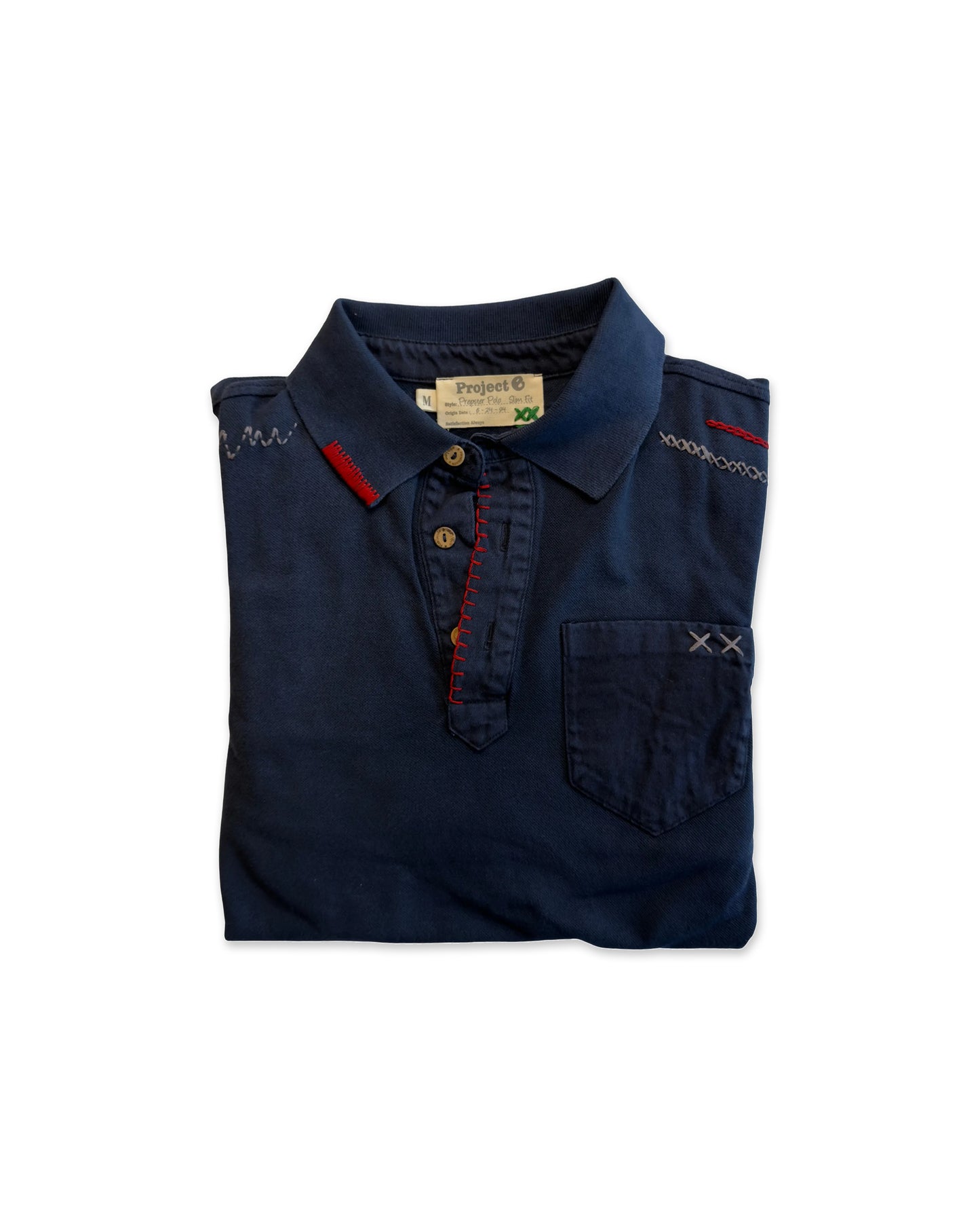 Project E Langermet Polo med Lomme Navy