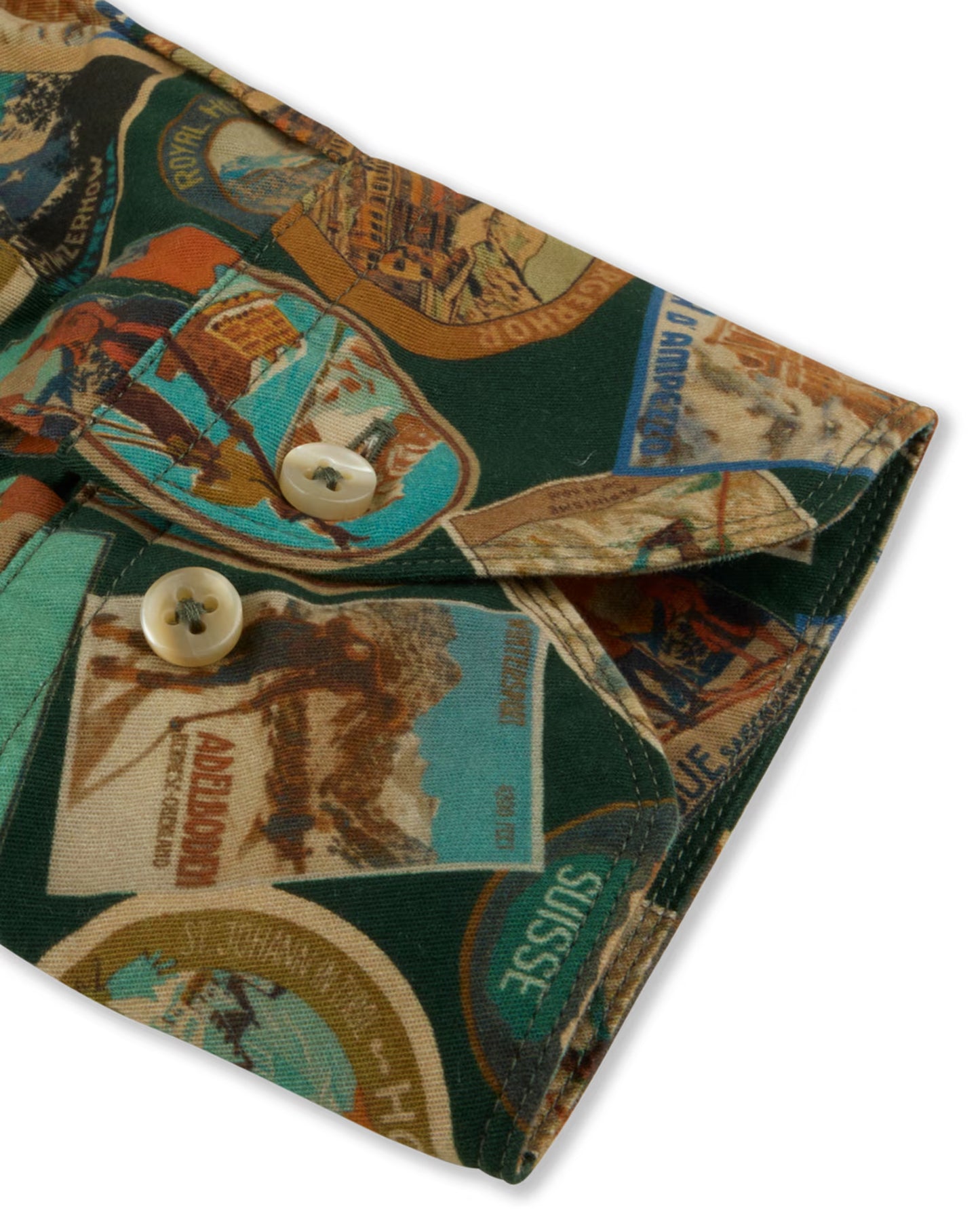 Grønn mønstret twillskjorte