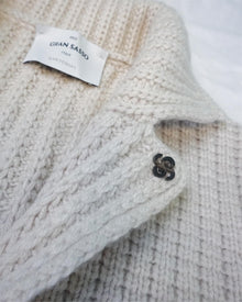 Strikket Cardigan Blazer i Ull - Beige