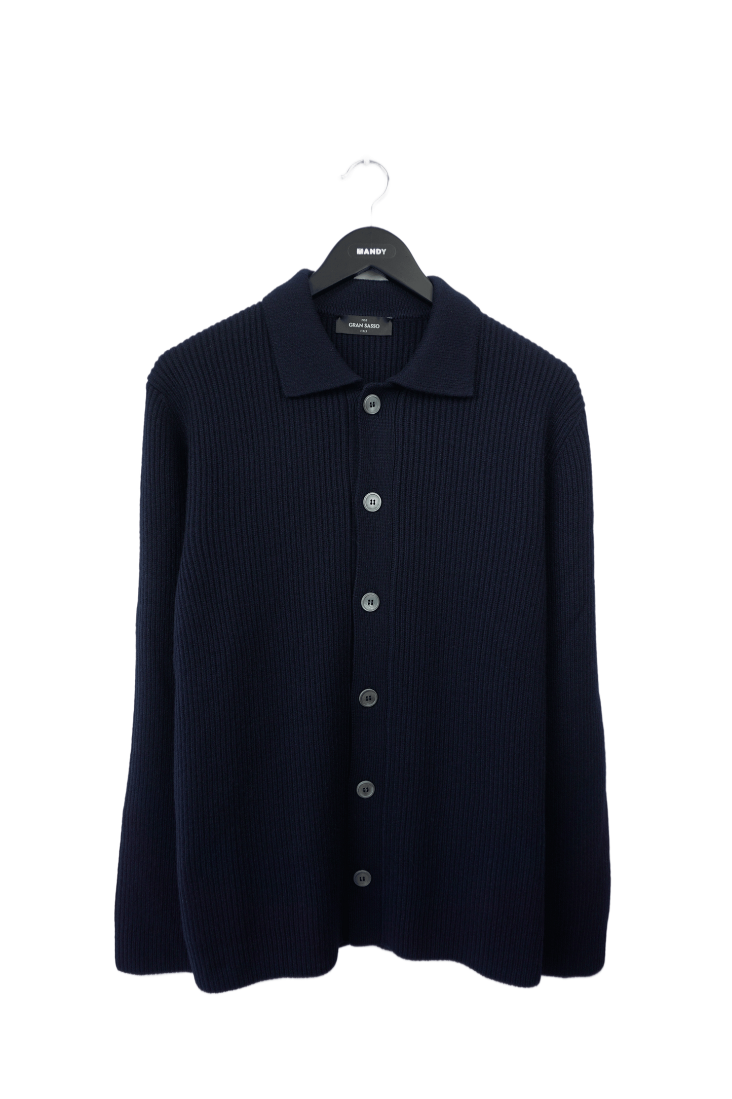 Ribbestrikket cardigan i kasjmir
