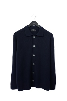 Ribbestrikket cardigan i kasjmir