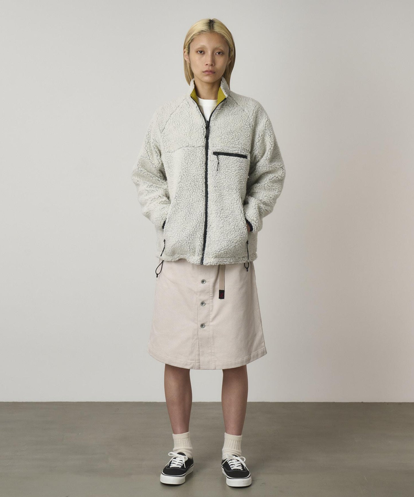 Reversible Sherpa Jacket Natural/Chartreuse