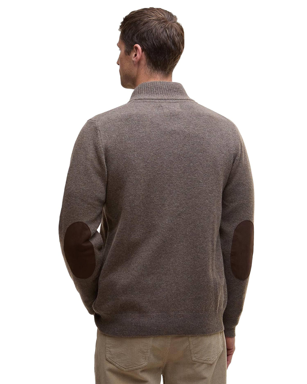 Essential Elbow-Patch Cardigan - Dark Stone