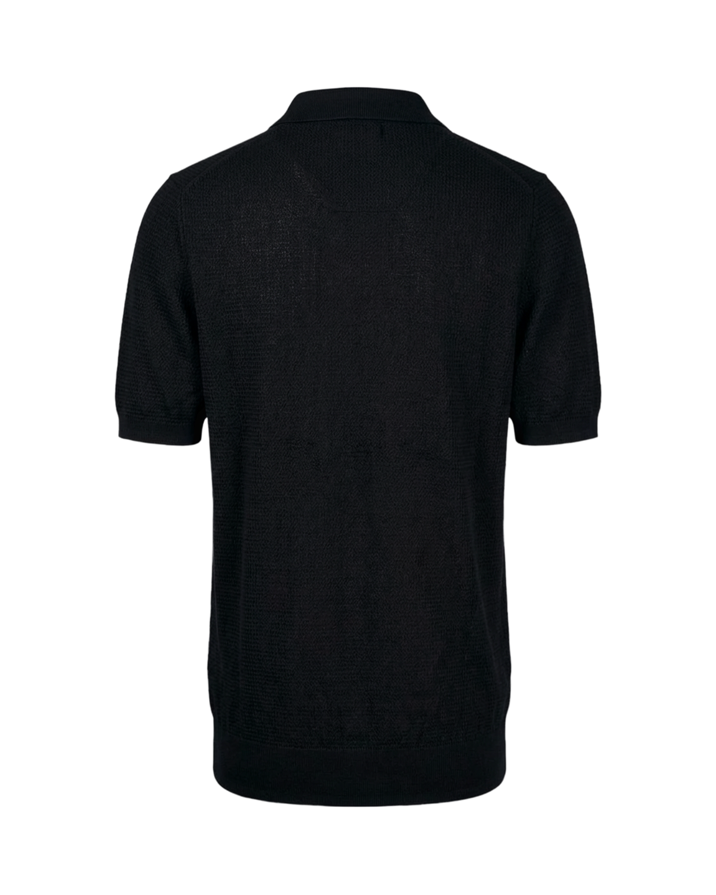 Tennis Polo i Silke og Bomull - Sort
