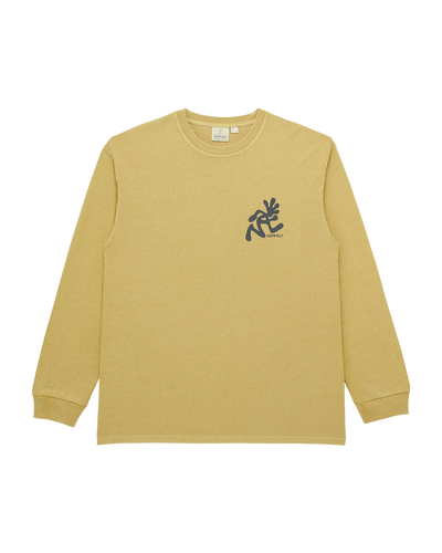 Running Man L/S Tee Pigment Dyed - Sulphur Pigment