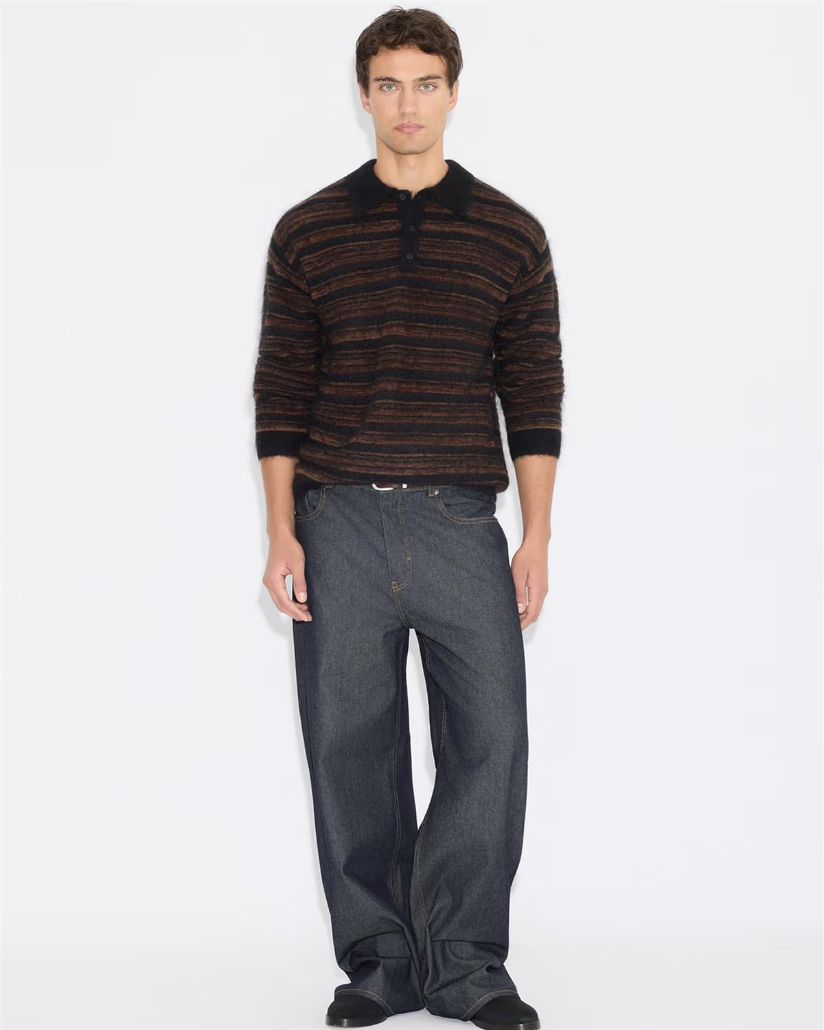 Ollie Wool Polo Sweater Brun