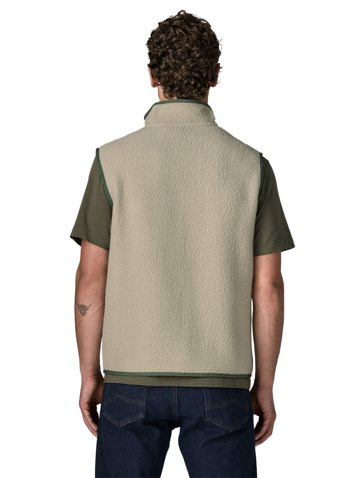 Patagonia Retro Pile Fleece Vest - Pelican w/Canopy Green