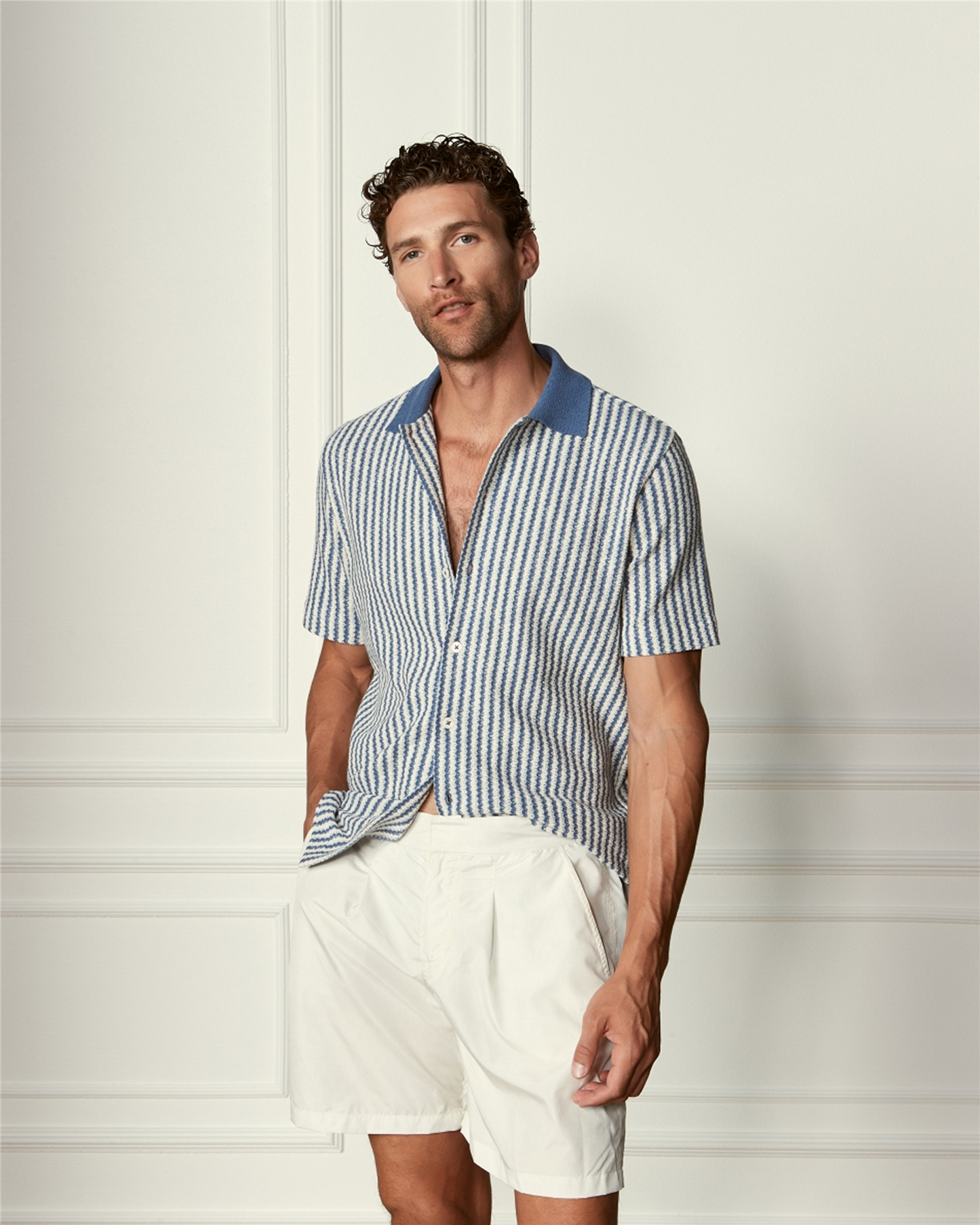 Short sleeve striped jersey shirt