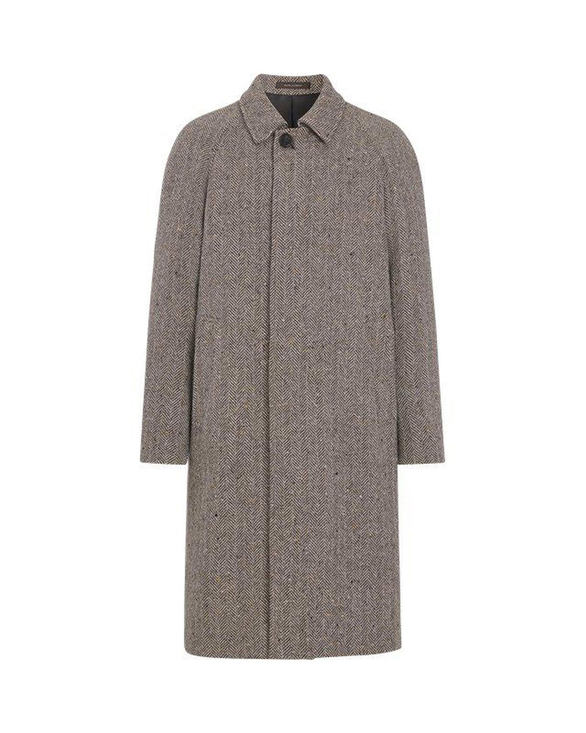 Raglan Herringbone Coat – Hazelnut Brown