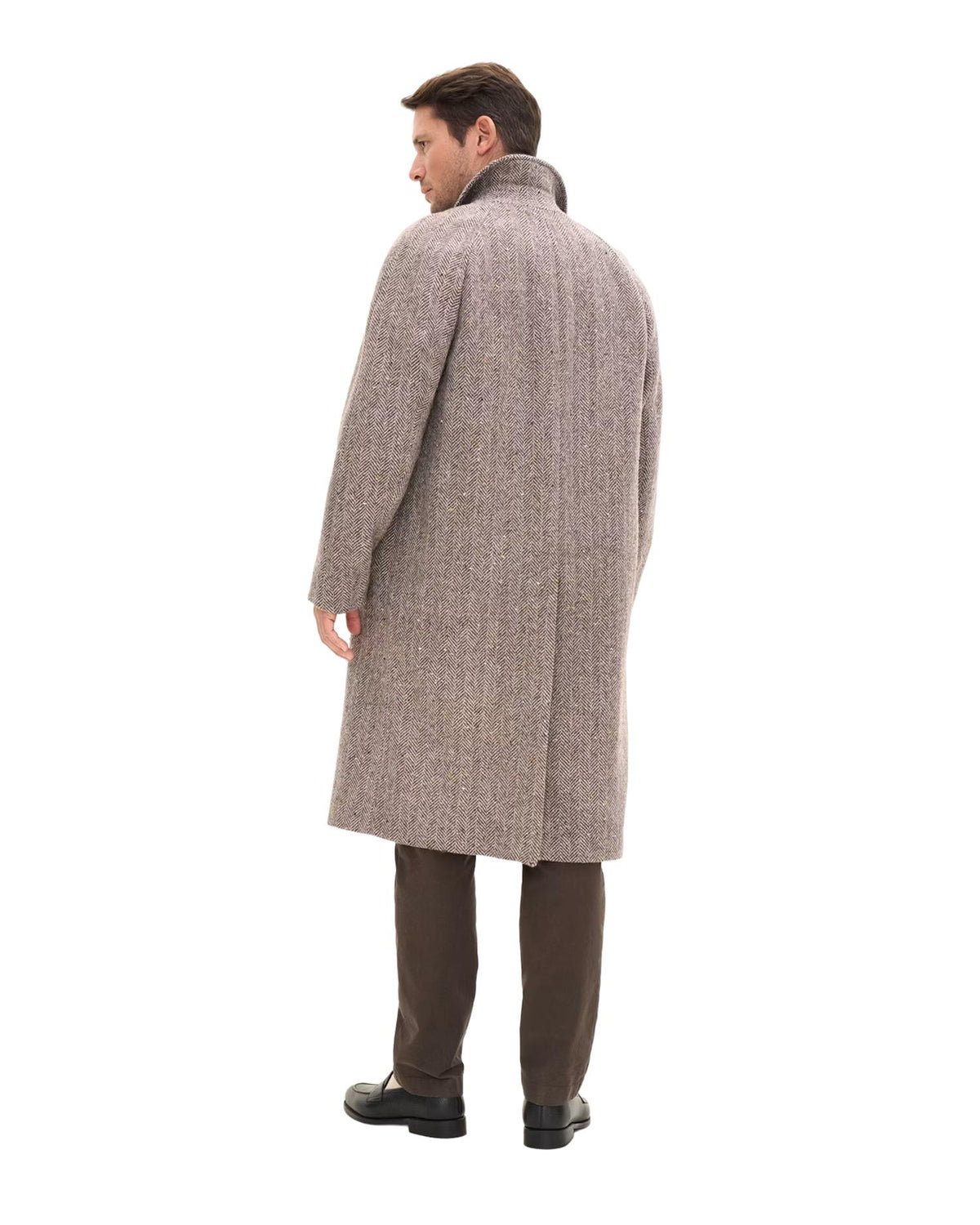 Raglan Herringbone Coat – Hazelnut Brown