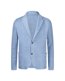 Ribbed knit jacket - Light blue