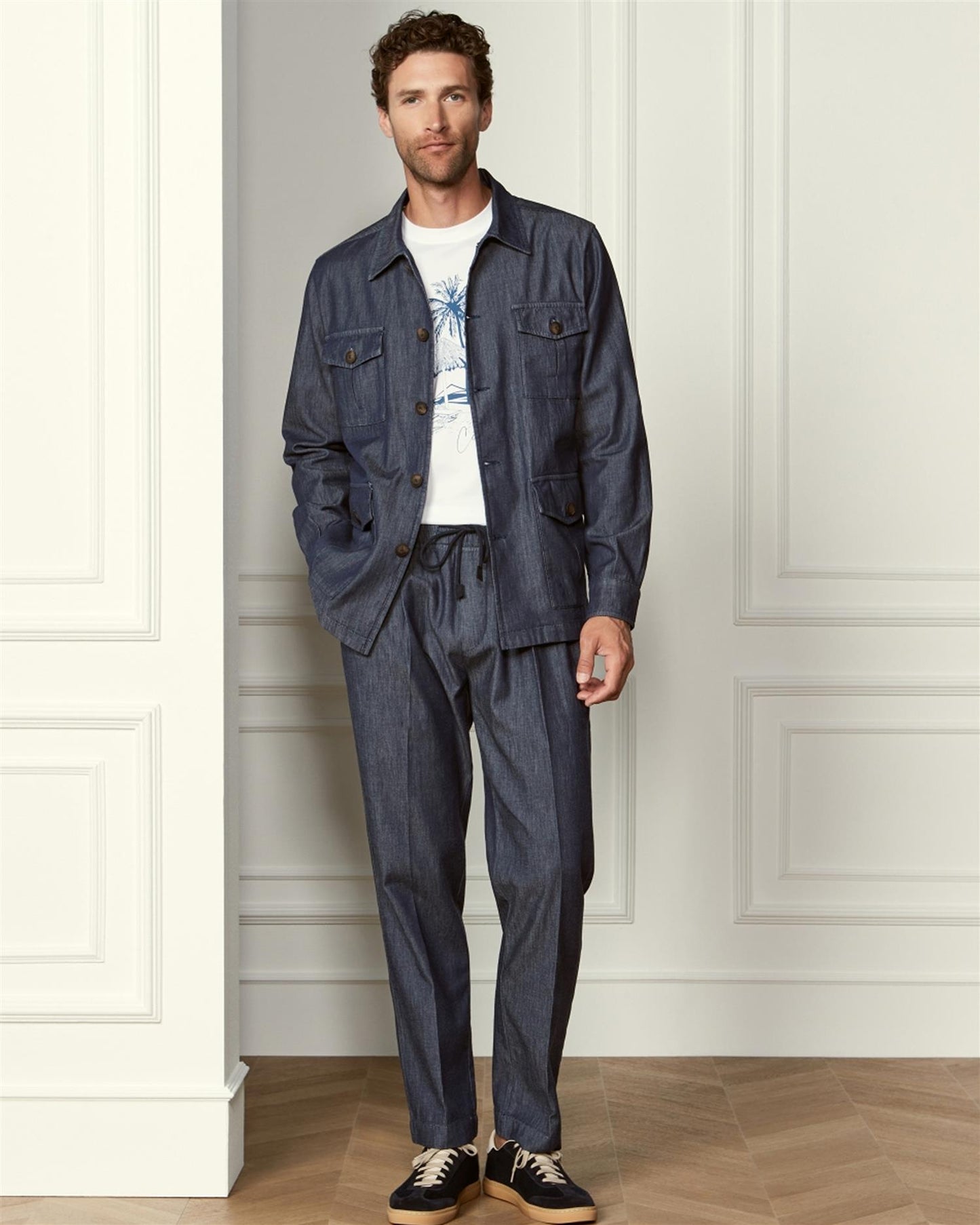 Cotton denim overshirt