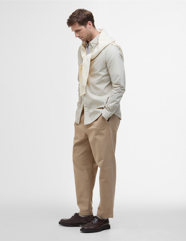 Garment Dyed Tailored Long-Sleeved Shirt
