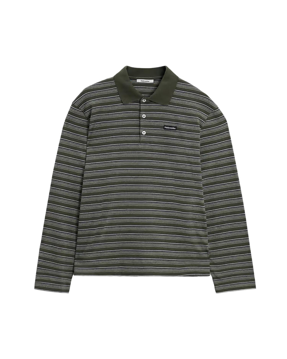 Sonny Long-Sleeve Polo – Green Stripe