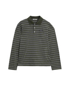 Sonny Long-Sleeve Polo – Green Stripe