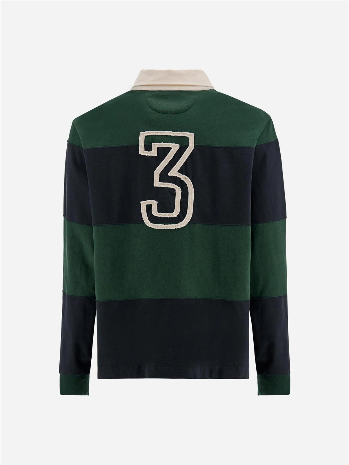 Emanuel Stripete Rugbygenser – Navy Blazer/Sycamore