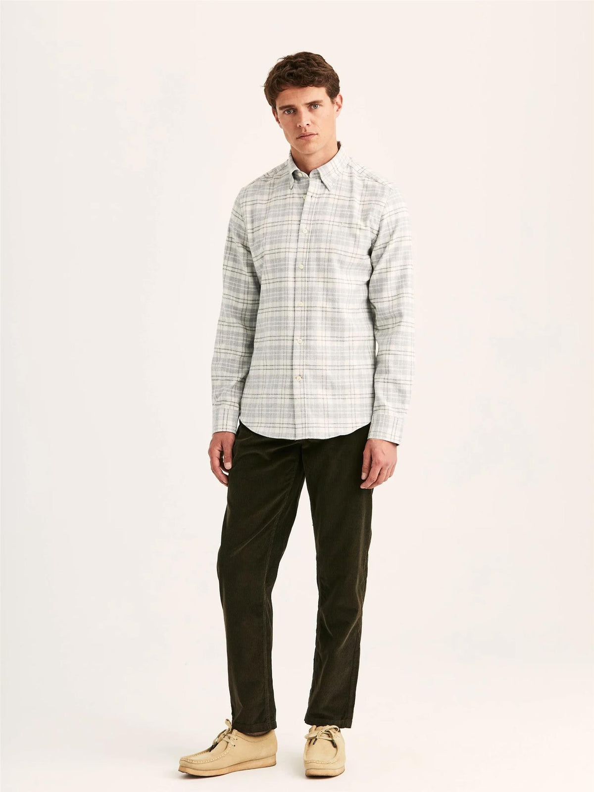 Flannel Mouliné Shirt Slim Fit – Grey