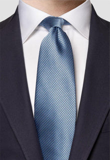 Eton Blue geometric woven silk tie slips - Mandy
