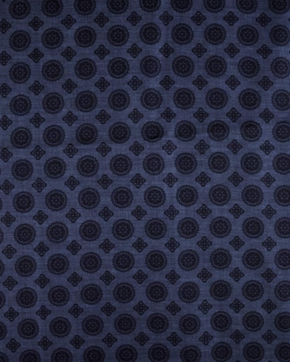 Stenströms Blue Patterned Silk Scarf - Mandy