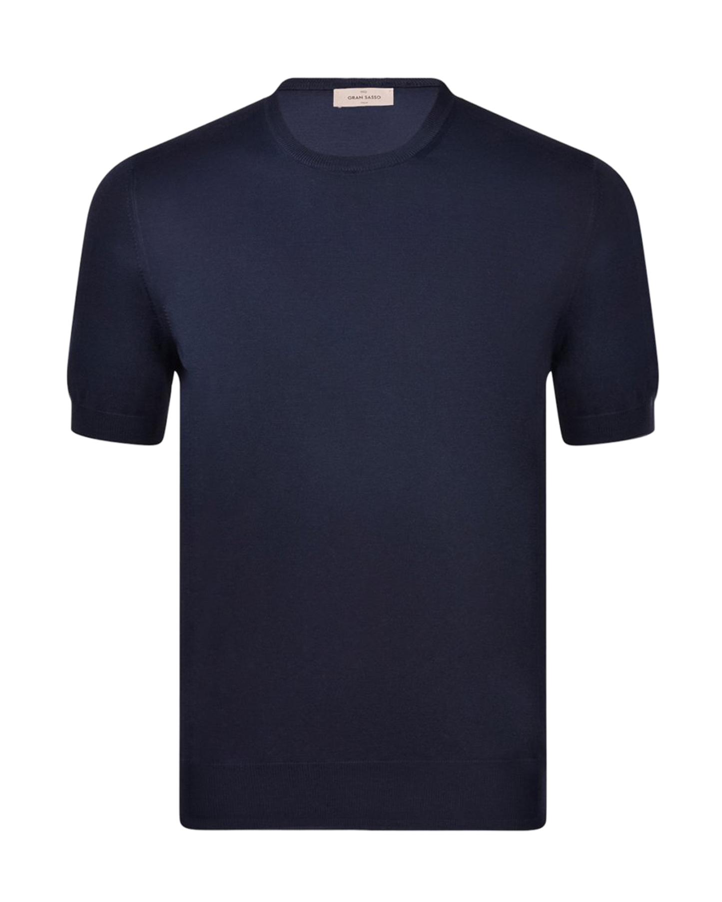 Organic cotton knit t-shirt - Blue Navy