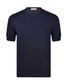 Organic cotton knit t-shirt - Blue Navy