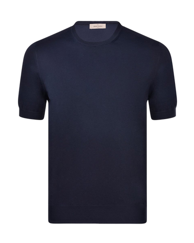 Organic cotton knit t-shirt - Blue Navy