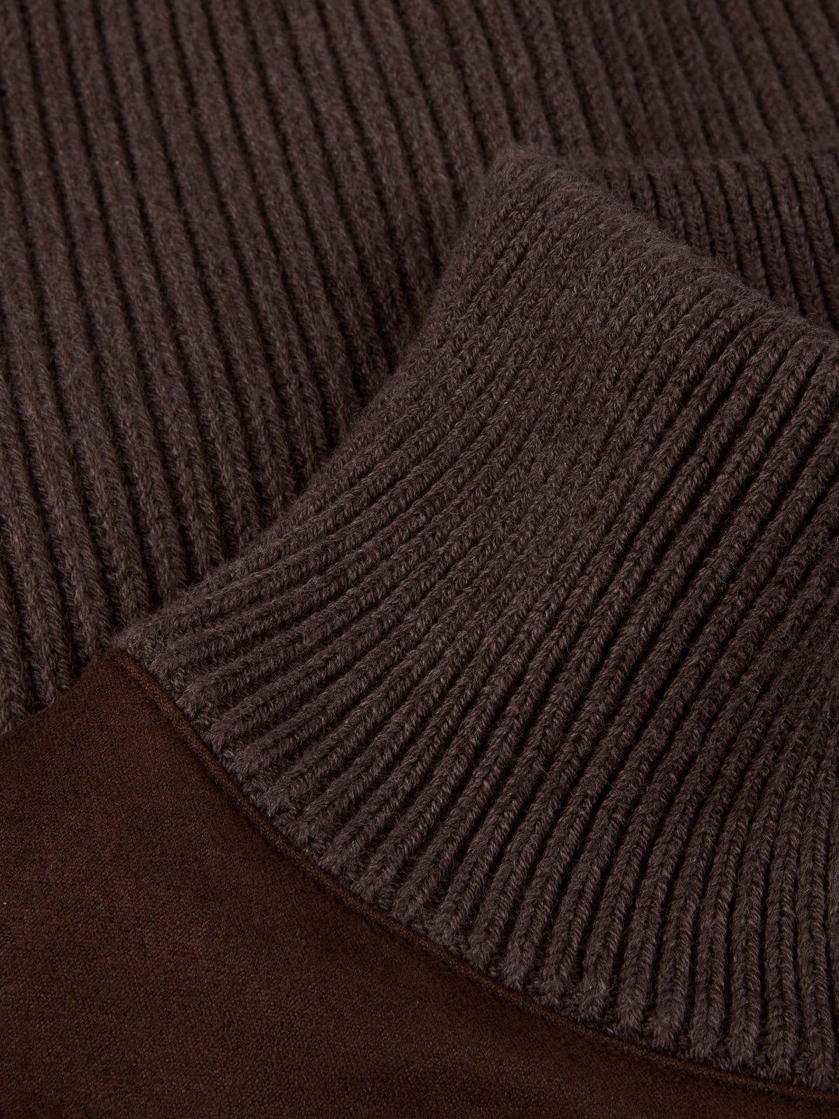 Cardigan Knitted Hybrid Buttoned Alcantara