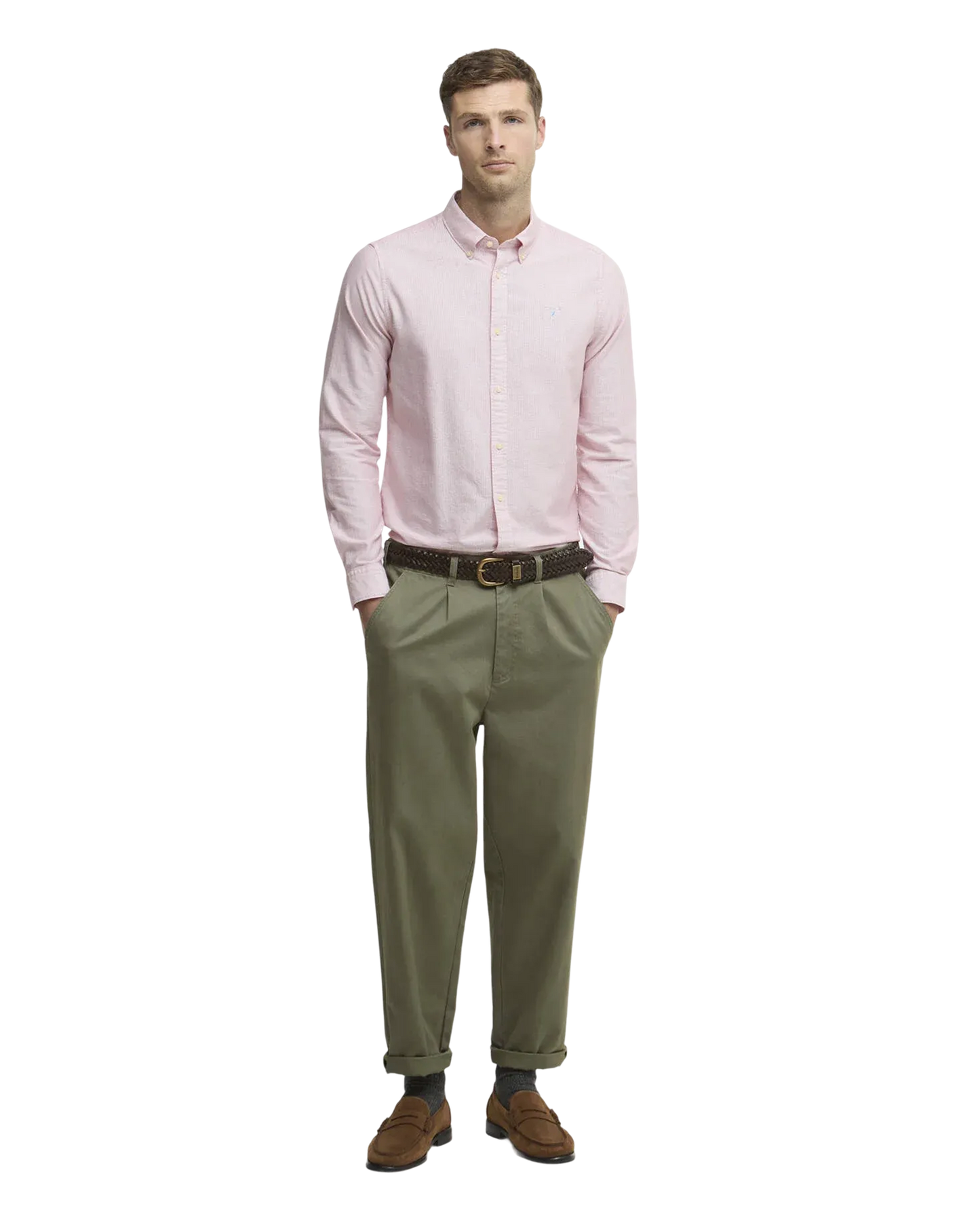 Striped Oxford Tailored Long-Sleeved Shirt