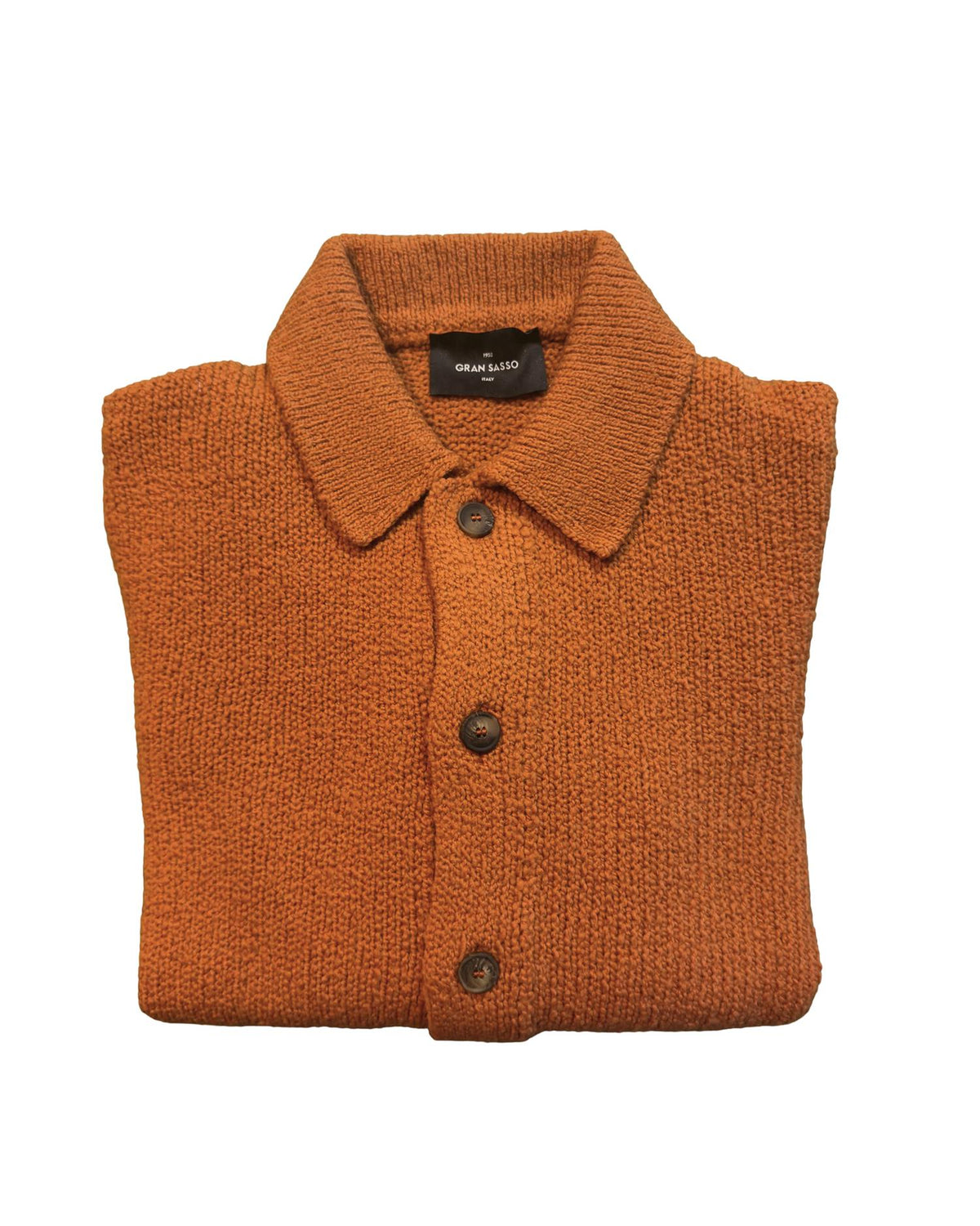 Knitted Wool Cardigan Shirt – Orange