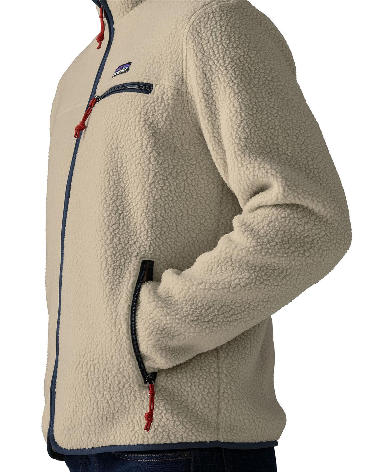 Retro Pile Fleece Jacket – Pelican w/ Smolder Blue