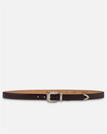 Charles dark brown leather belt
