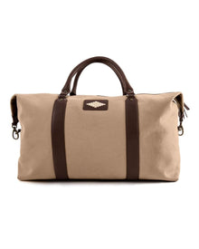 Pampeano Caballero Large Travel Bag - Brown Leather and Sand Canvas - Mandy