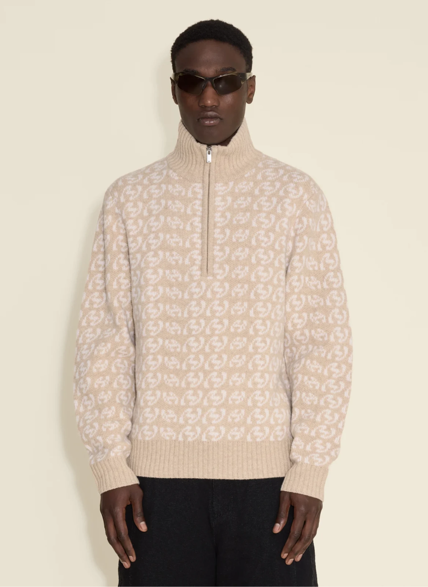 Holzweiler Castle Emblem Half Zip Sand Mix - Mandy