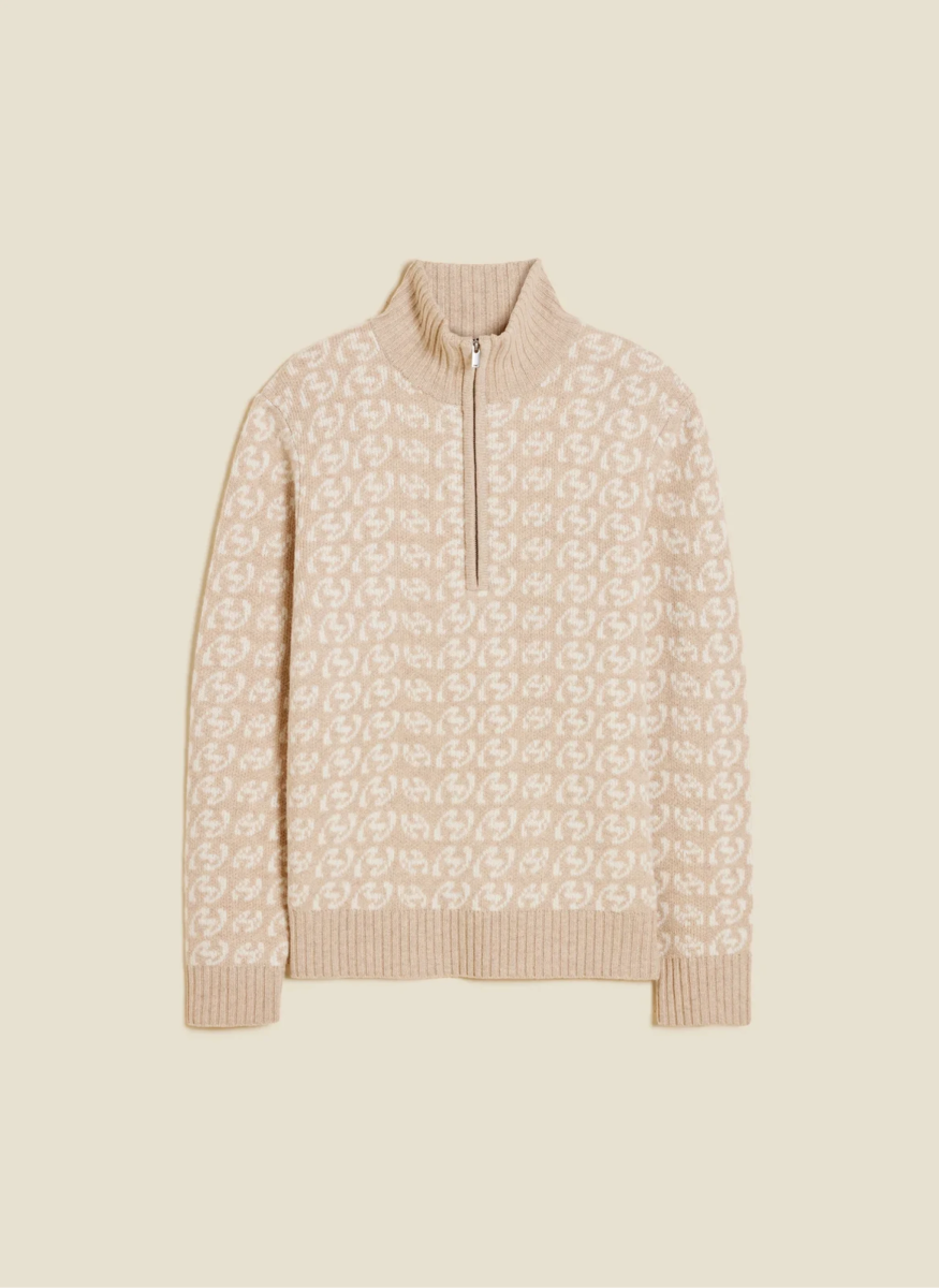 Holzweiler Castle Emblem Half Zip Sand Mix - Mandy