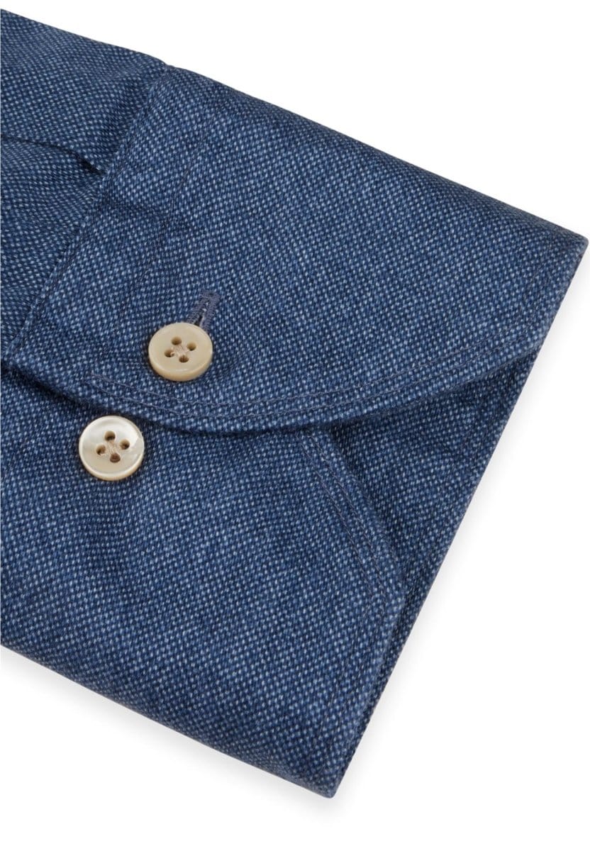 Stenströms Casual blue twill shirt fitted body - Mandy