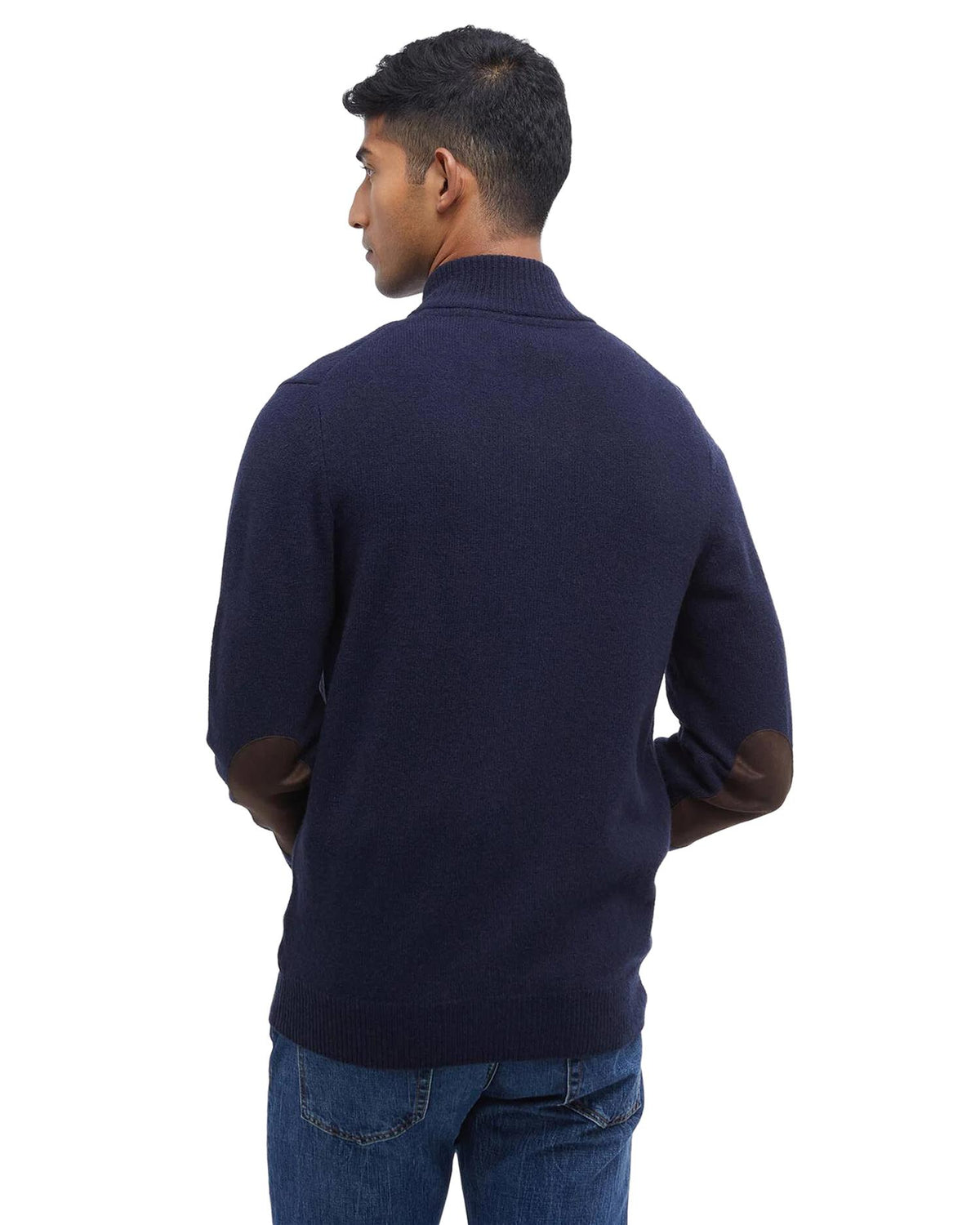 Essential Elbow-Patch Cardigan – Classic Navy