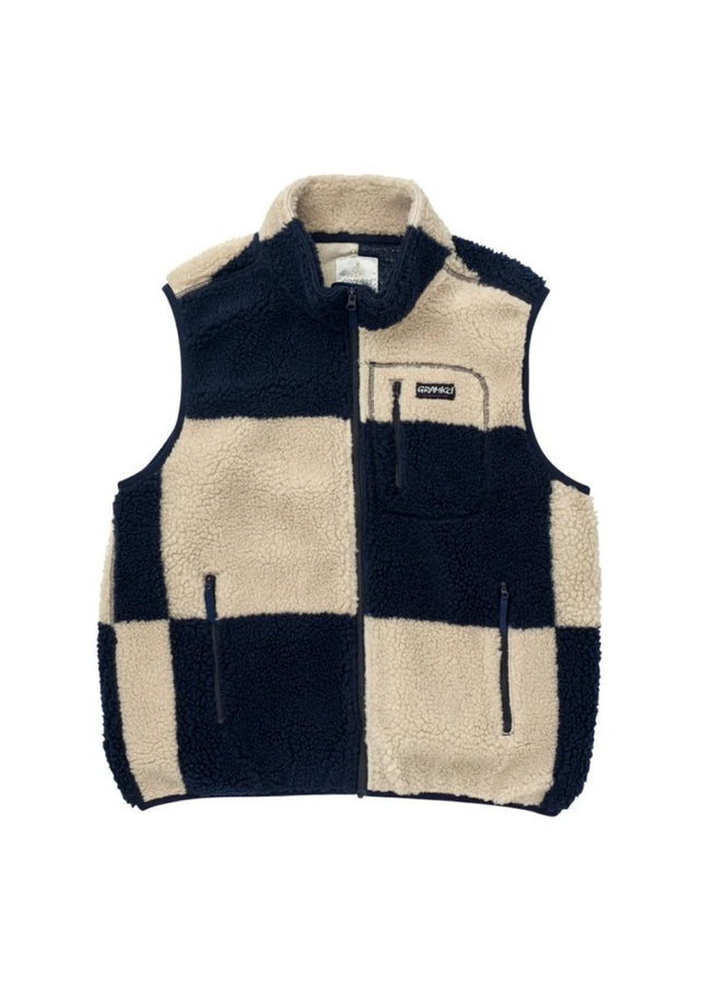 Gramicci Checkered Sherpa Vest Natural - Mandy