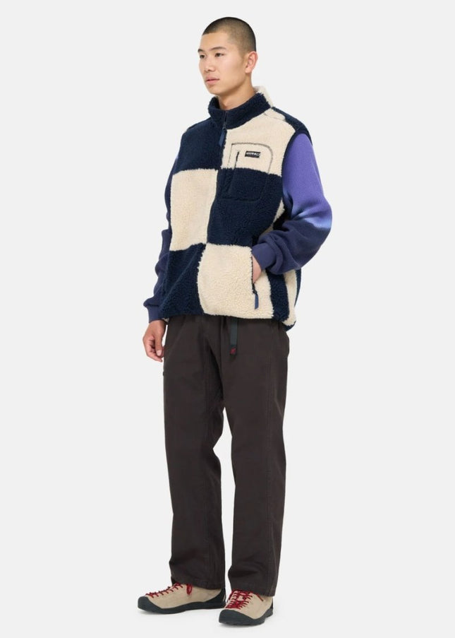 Gramicci Checkered Sherpa Vest Natural - Mandy