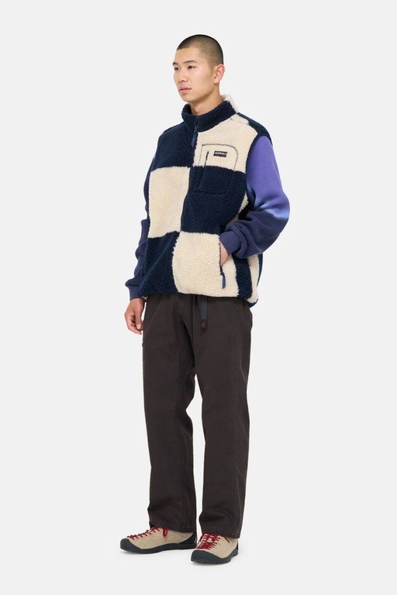 Gramicci Checkered Sherpa Vest Natural - Mandy