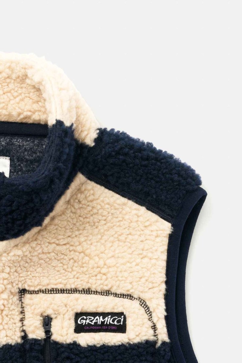 Gramicci Checkered Sherpa Vest Natural - Mandy